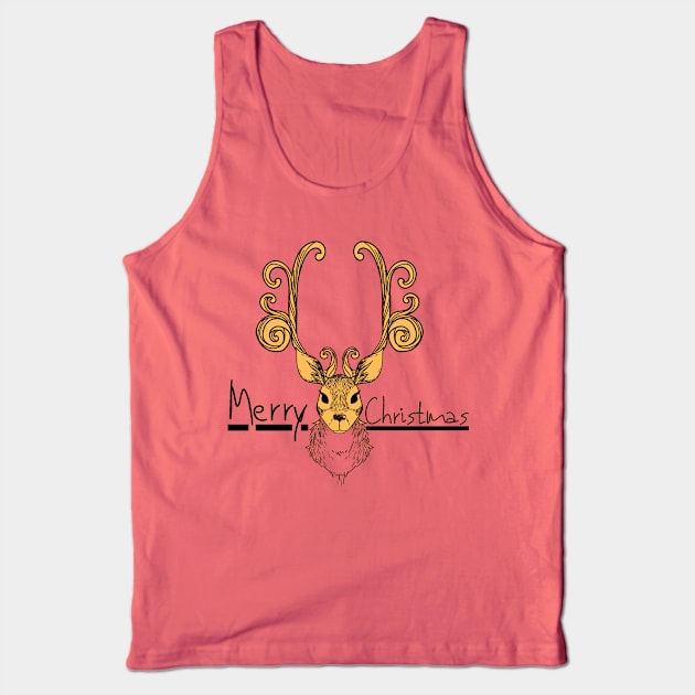 Merry Christmas - Santa Reindeer Tank Top by Christamas Clothing